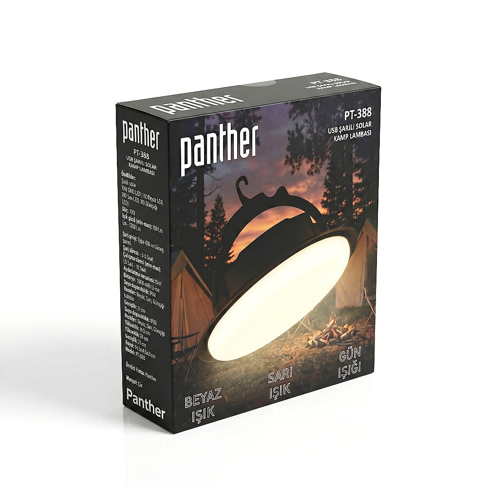 Solar Panelli ve Dimmer Özellikli USB Şarjlı Kamp Lambası