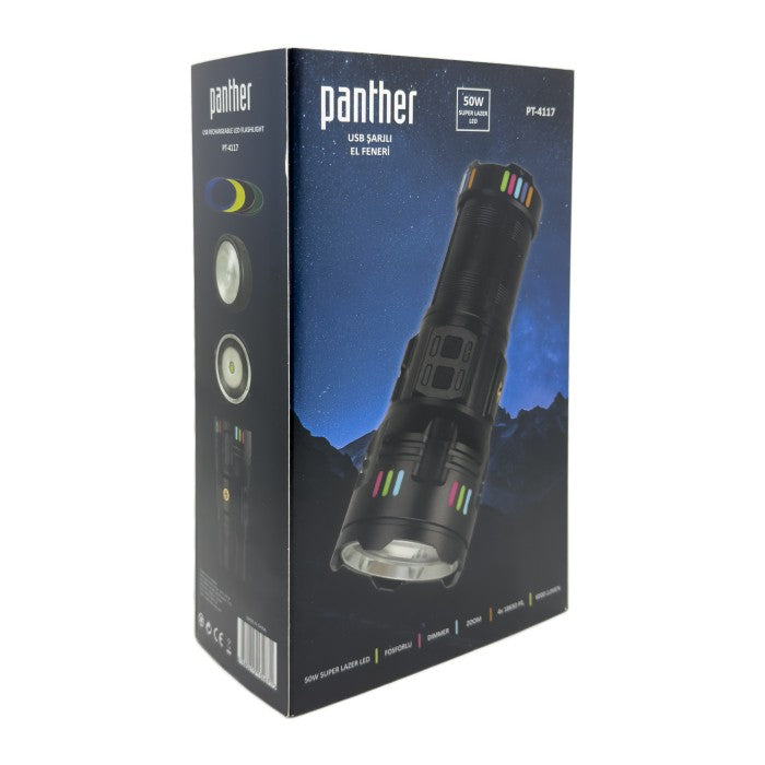 50W Ultra Güçlü Lazer LED Profesyonel El Feneri